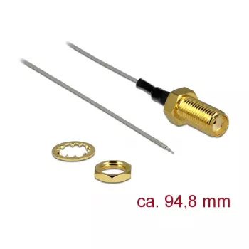 Koaksiālais kabelis DeLOCK 89600 94,8 mm SMA ligzda, buksne, atvērts gals, alvots, pelēks
