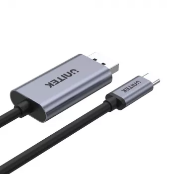 UNITEK V1409A dzimuma pārveidotājs USB-C uz DisplayPort, Melns/Pelēks