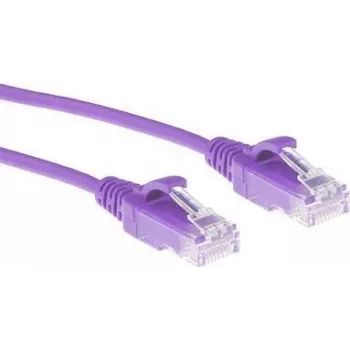 ACT Purple 3 metru LSZH U/UTP CAT6 datacentra plānais patch kabelis ar snagless RJ45 savienotājiem