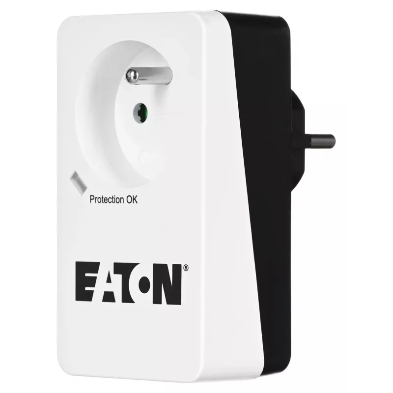 Aizsardzības kārba pret pārspriegumu Eaton Protection Box 1 FR — 1 kontaktligzda Type E, 220–250 V, 16 A, 4000 W, melna, kompakta