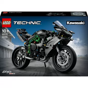 LEGO Technic motocikla modelis Kawasaki Ninja H2R 42170 — 1:1 mēroga replika, 643 gabali, instrukciju lapa, vecumam no 10 gadiem
