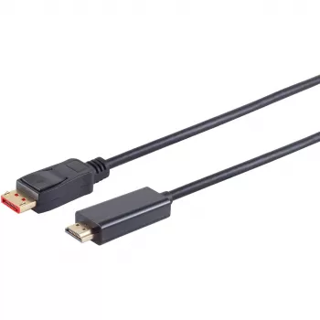 Video kabeļa adapteris S/CONN 10-71075 10 m DisplayPort–HDMI Type A melns