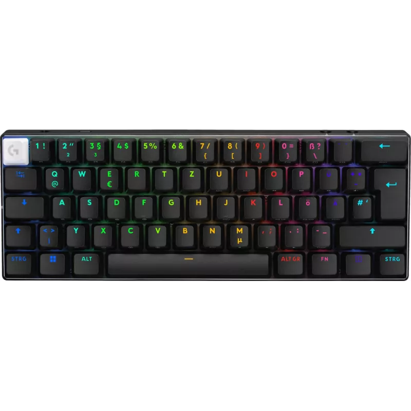 Logitech G PRO X 60 spēļu tastatūra, 60%, QWERTZ, melna, USB/LIGHTSPEED/Bluetooth