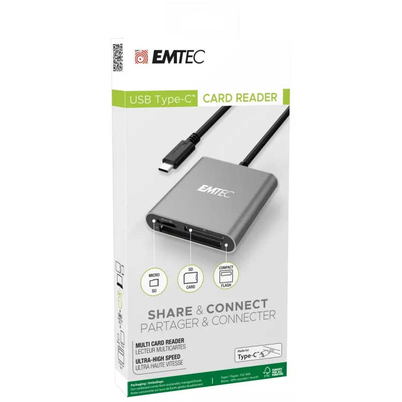 Karšu lasītājs Emtec ECCAREADT610C USB 3.1 Pelēks