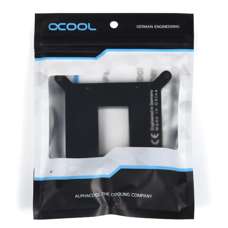 Alphacool 13072 metāla aizmugures plāksne melna 86x67x86mm