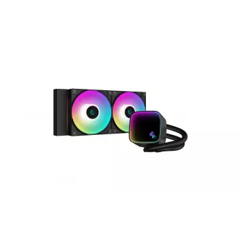 Šķidruma dzesēšanas sistēma DeepCool LS520 SE — 3x 120 mm ventilatori, 280x120x27 mm alumīnija radiators, 41 cm caurules, vara pamatne, RGB