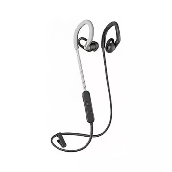 Poly BackBeat Fit 350 – Austiņas – Āķis aiz auss – Iekšauss – Sporta – Pelēka – Balta – Binurālas – Izturīgas pret sviedriem