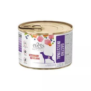 Slapjā konservētā suņu barība 4vets Natural Gastro Intestinal 185 g — tītars, bezgraudu, pieaugušiem suņiem