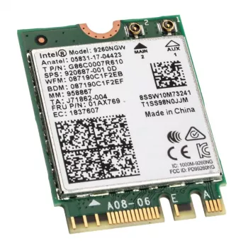 Intel Wireless-AC 9260 - Tīkla adapteris - M.2 2230 - 802.11b, 802.11a, 802.11g, 802.11n, 802.11ac, Bluetooth 5.0