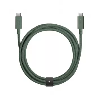 Kabelis USB-C uz USB-C Native Union Belt Cable Pro 240W, 2,4 m, USB 2.0, 0,48 Gbit/s, Zaļš