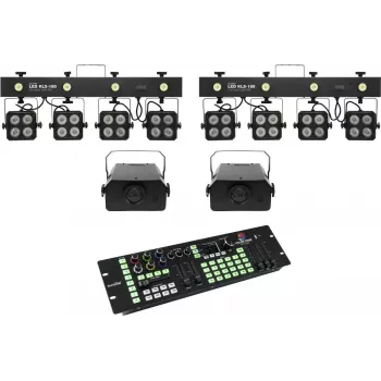 Apgaismojuma komplekts EUROLITE KLS-180 LED 2x + WF-40 LED 2x ar DMX kontrolieri