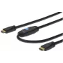 Assmann HDMI High Speed savienojuma kabelis, tips A, ar pastiprinātāju, vīriešu/vīriešu, 40,0 m, bijušais HDMI 1.3, UL, melns, zelts (AK-330105-400-S)