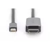 DIGITUS DB-340109-010-S - Adaptera kabelis - Mini DisplayPort (vīrietis) uz HDMI (vīrietis) - 1,0 m - 8K 60 Hz atbalsts - Melns
