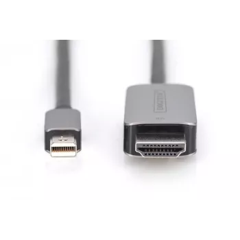 DIGITUS DB-340109-010-S - Adaptera kabelis - Mini DisplayPort (vīrietis) uz HDMI (vīrietis) - 1,0 m - 8K 60 Hz atbalsts - Melns