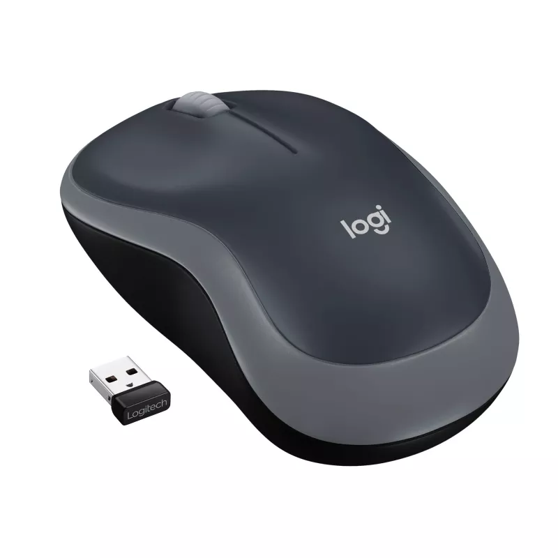 Logitech M185 Bezvadu optiskā pele Ambidextrous Pelēka 910-002238