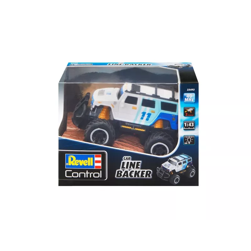 Revell Line Backer rotaļu auto — melns, zils, balts