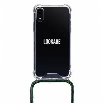 Telefona kakla soma Lookabe loo014 iPhone XR – zelta-zaļš aizsargmaciņš ar siksnu