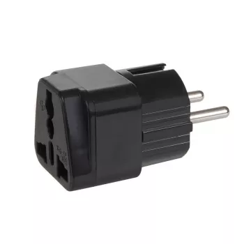 Strāvas adapteris Maclean MCE155 NEMA 5-15P uz Type E FR Melns