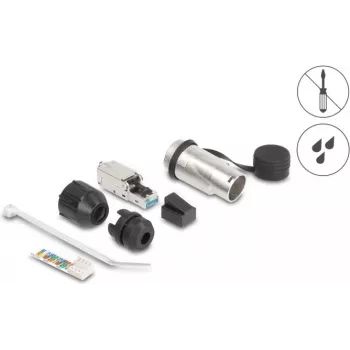 Delock 67065 RJ45 modulārais spraudnis, montējams uz vietas, Cat.6A