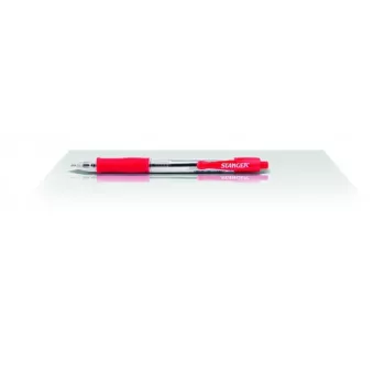 Pildspalva Stanger 18000300040 Softgrip – sarkana, ievelkams gals, mīksts satvēriens
