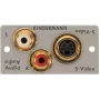 Iespīlējams paneļa modulis Kindermann 7444-531 — 2x RCA un 1x Mini-DIN 4-pin