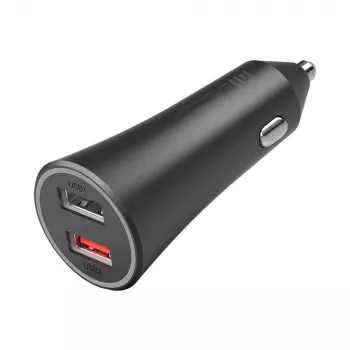 Xiaomi 37W Divu Portu Auto Lādētājs Melns