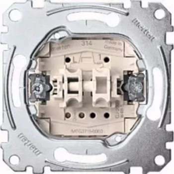 Rocker slēdzis Merten MEG3715-0000, 1-pola, metālisks, 250 V AC, 10 A