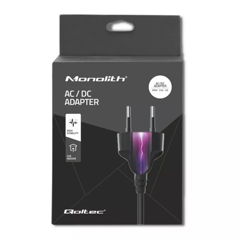 Qoltec 50794 Barošanas adapteris 96 W Melns Iekštelpām