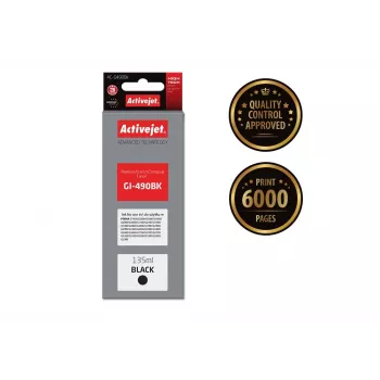 ActiveJet AC-G490Bk Black tintas kasetne, saderīga ar Canon GI-490BK, pigmenta melna 135 ml, augstas ietilpības (XL)