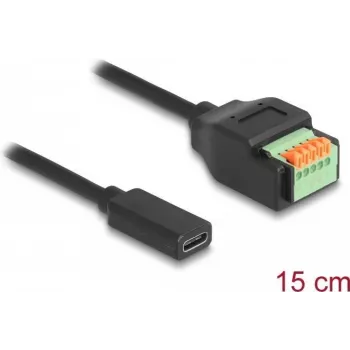 DeLOCK USB 2.0 kabelis USB Type-C sievišķais uz spaiļu bloku adapteris 15 cm