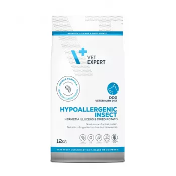 VET EXPERT Veterinary Diet Hypoallergenic Insect Dog - sausā barība suņiem - 12 kg