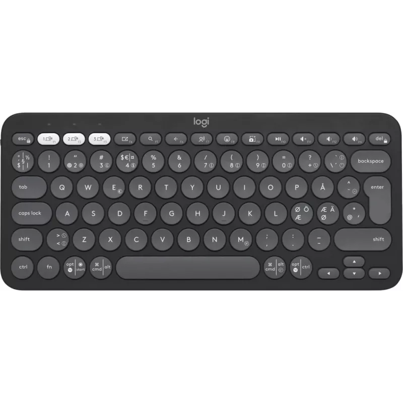 Logitech Pebble Keys 2 K380s - Bezvadu tastatūra - Bluetooth LE - QWERTY - Nordic (dāņu/somu/norvēģu/zviedru) - tonālais grafīts (920-011879)