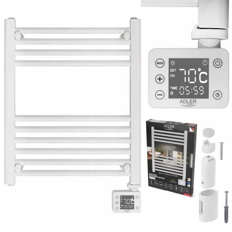 LED elektriskais vannas istabas radiators AD 7823, 400 W, balts, IP24