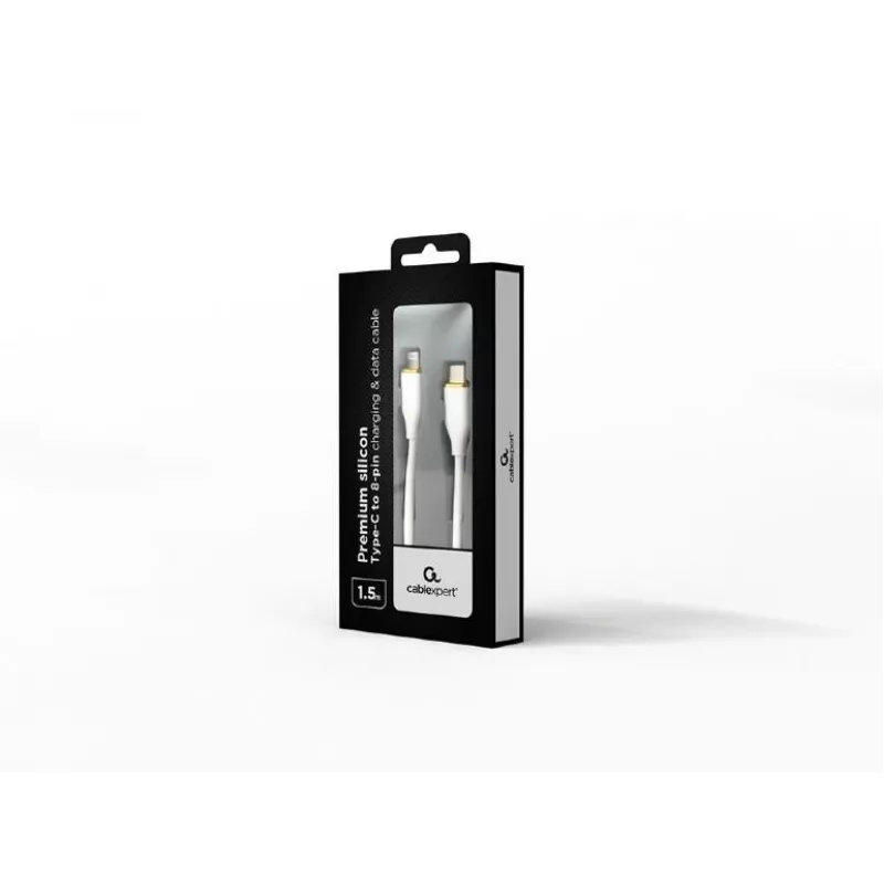 USB kabelis GEMBIRD 1.5 m — CC-USB2S-CM8PM-1.5M-W, USB A vīrišķais uz USB Mini-B 8 kontaktu