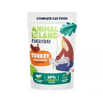 ANIMAL ISLAND Tītars buljonā kaķu barība mono-paka 40x85g