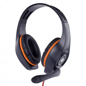 Vadu spēļu austiņas GEMBIRD GHS-05-O, apauss, 20–20000 Hz, 2 m kabelis, 250 g, oranža/melna