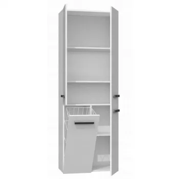 Topeshop NEL 1K DD baltā spīduma vannas istabas skapis White