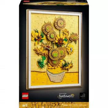 LEGO Art 31215 Vincent van Gogh Sunflowers 3D mozaīkas sienas mākslas komplekts 2615 gabali 540×410×50 mm