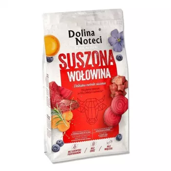 Sausā suņu barība Dolina Noteci Premium liellopu gaļa 9 kg — bezgraudu, bezglutēna, 26% olbaltumvielas, 15% tauki