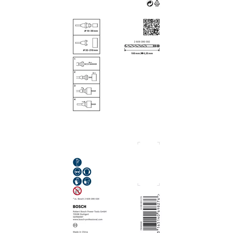 Bosch 2 609 390 590 urbjpatronas adapteris cauruļzāģim