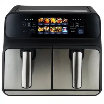 Gaisa fritieris ProfiCook PC-FR 1287 H — dubultais 8 L, 2200 W, skārienjutīgs LED, melns/nerūsējošs tērauds