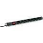 Strāvas sadalītājs DIGITUS DN-19 PDU-7S — 7 kontaktligzdas, 230V, 0.48 m kabelis