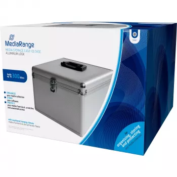 MEDIARANGE BOX76 - Uzglabāšanas kaste - 300 diski - Sudraba - Flīss - Plastmasa - Koks - 120 mm - Alumīnijs
