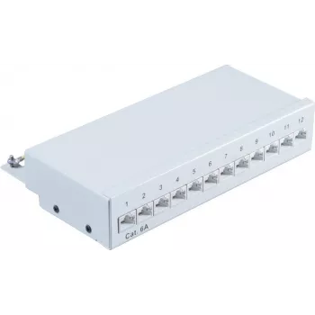 Patch Panel 1U ShiverPeaks BS75077 RJ-45 Cat6a Pelēks Metāls