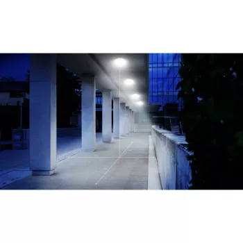 Griestu lampa Steinel DL Vario Quattro PRO S — apaļa LED lampa 14 W, balta, 310×69 mm, iebūvēts kustības sensors