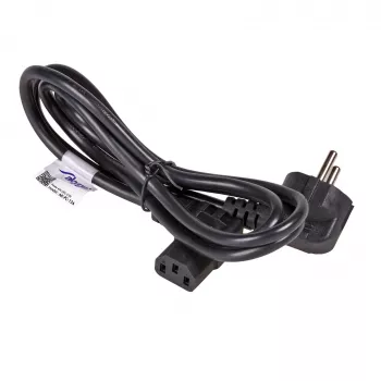 AKYGA AK-PC-12A leņķa barošanas kabelis CEE 7/7 uz IEC C13, 3 m, melns