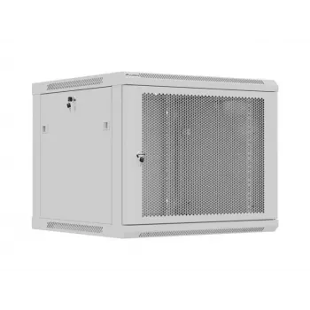 Sienas 19 collu skapis LANBERG 9U 600x600 mm pelēks ar perforētām durvīm