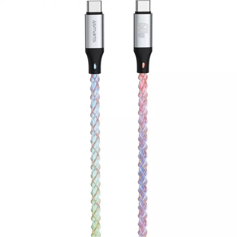 4smarts RGBCord 541440 USB-C–USB-C vads, 60 W, 1,5 m, RGB
