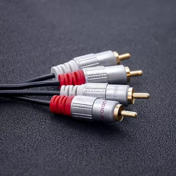 Audio kabelis Qoltec 52337 2 m 2 x RCA Melns