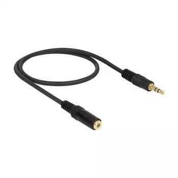 Audio kabelis 3.5 mm M-F DeLOCK 83762 0.5 m Melns